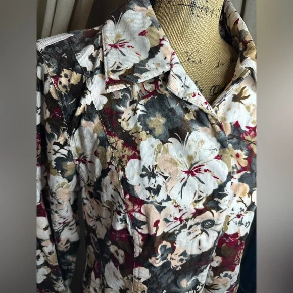 Christopher & Banks Floral Corduroy Button Up Jacket 
Size M - Picture 2 of 8